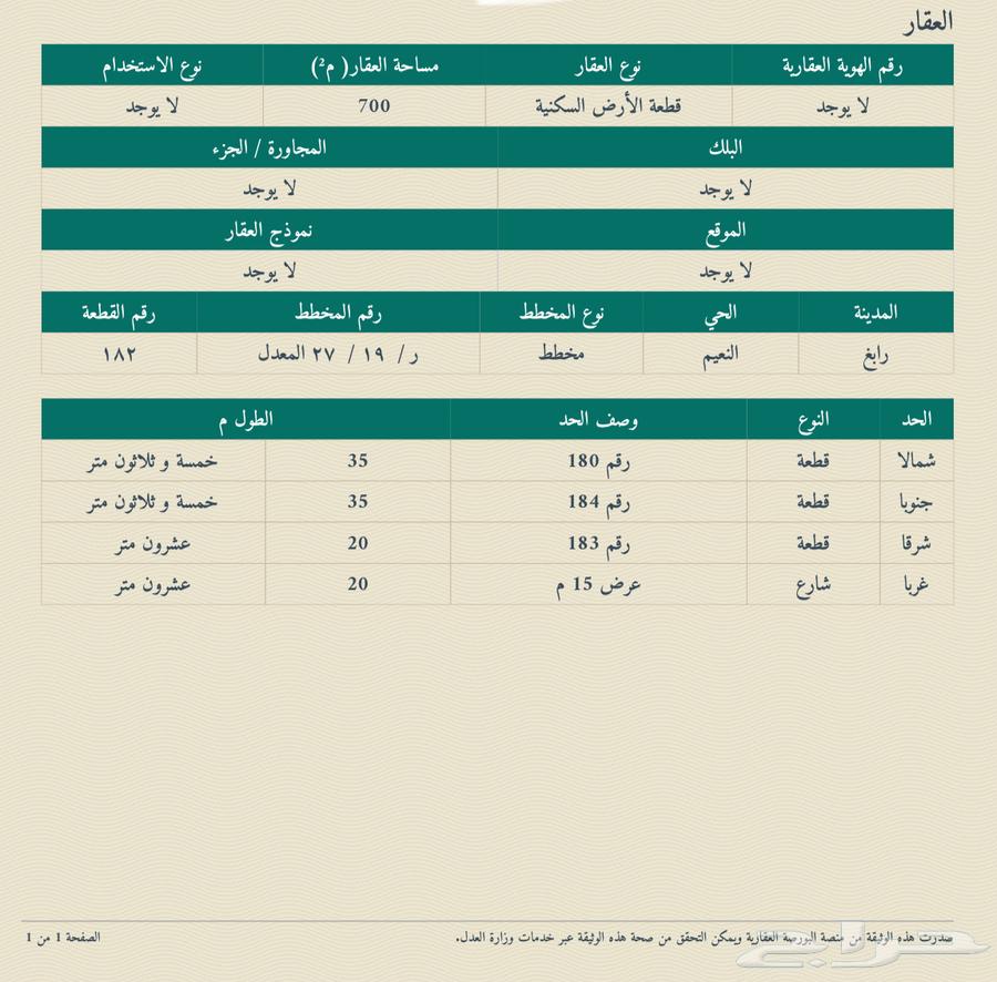 Land for sale in Al-Naeem district, opens to the largest park62897023863297112