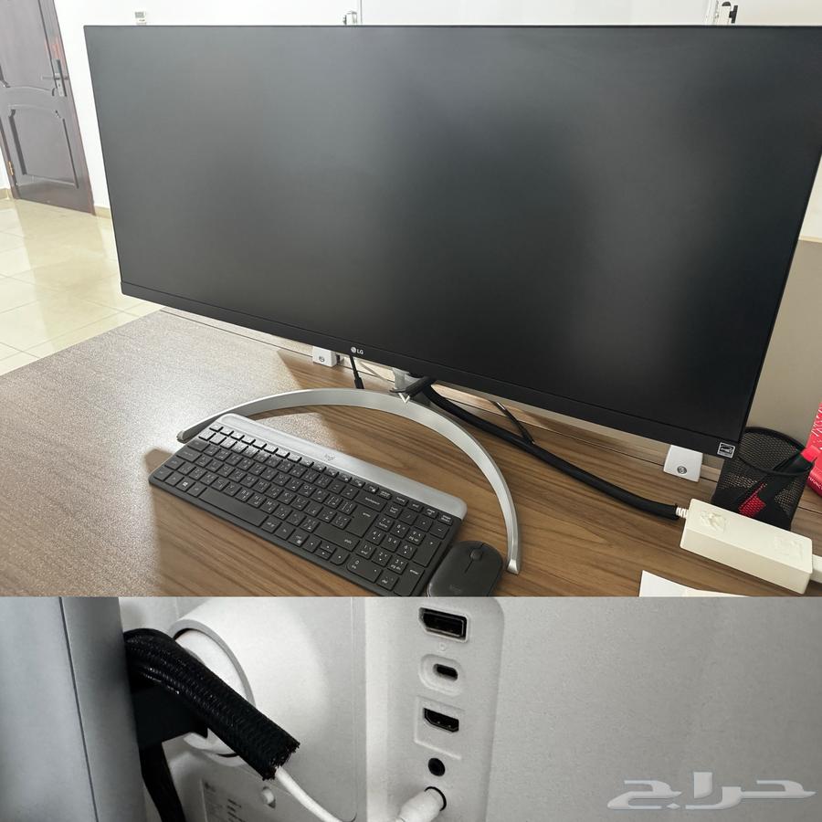 شاشة فائقة العرض بحجم 34 بوصة مع لوحة مفاتيح وفأرة633329783988511112