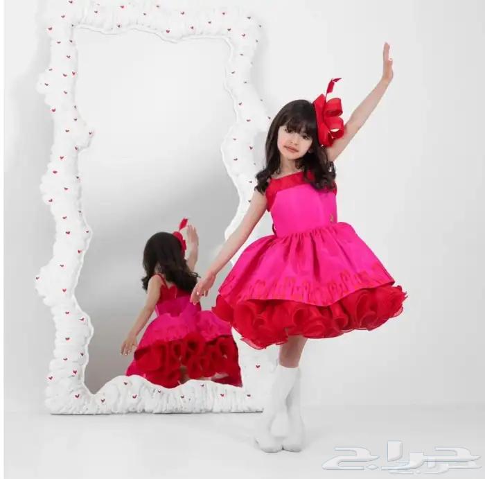 فستان فوشي و احمر جديد اطفال63332897341057112