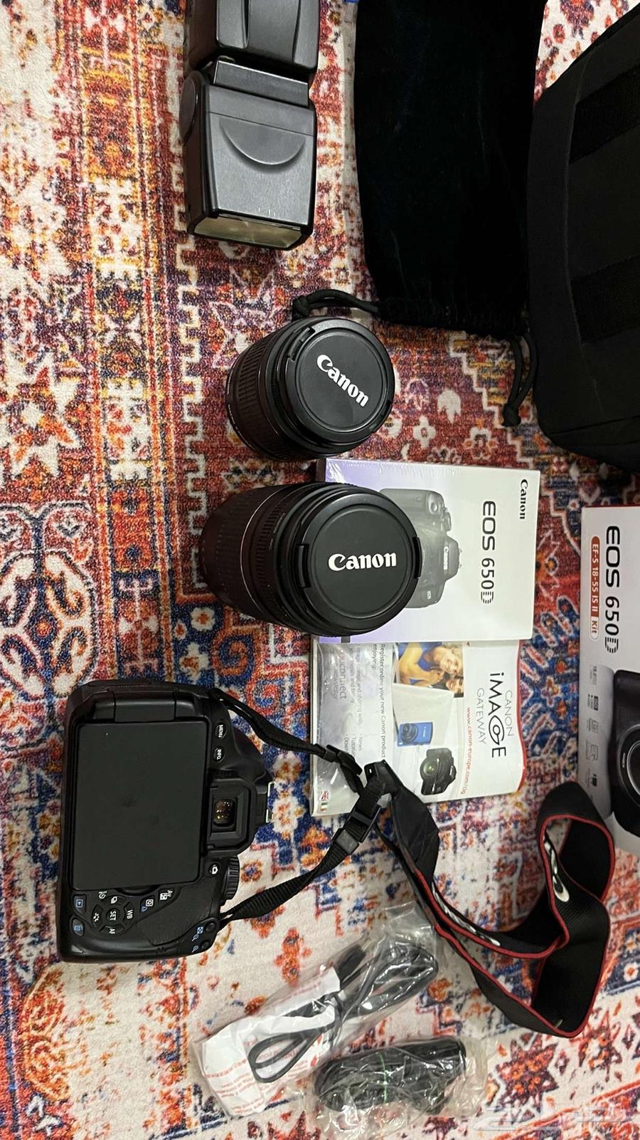 كاميرا Canon EOS 650D مع عدستين   فلاش   كامل الملحقا63388977532162114