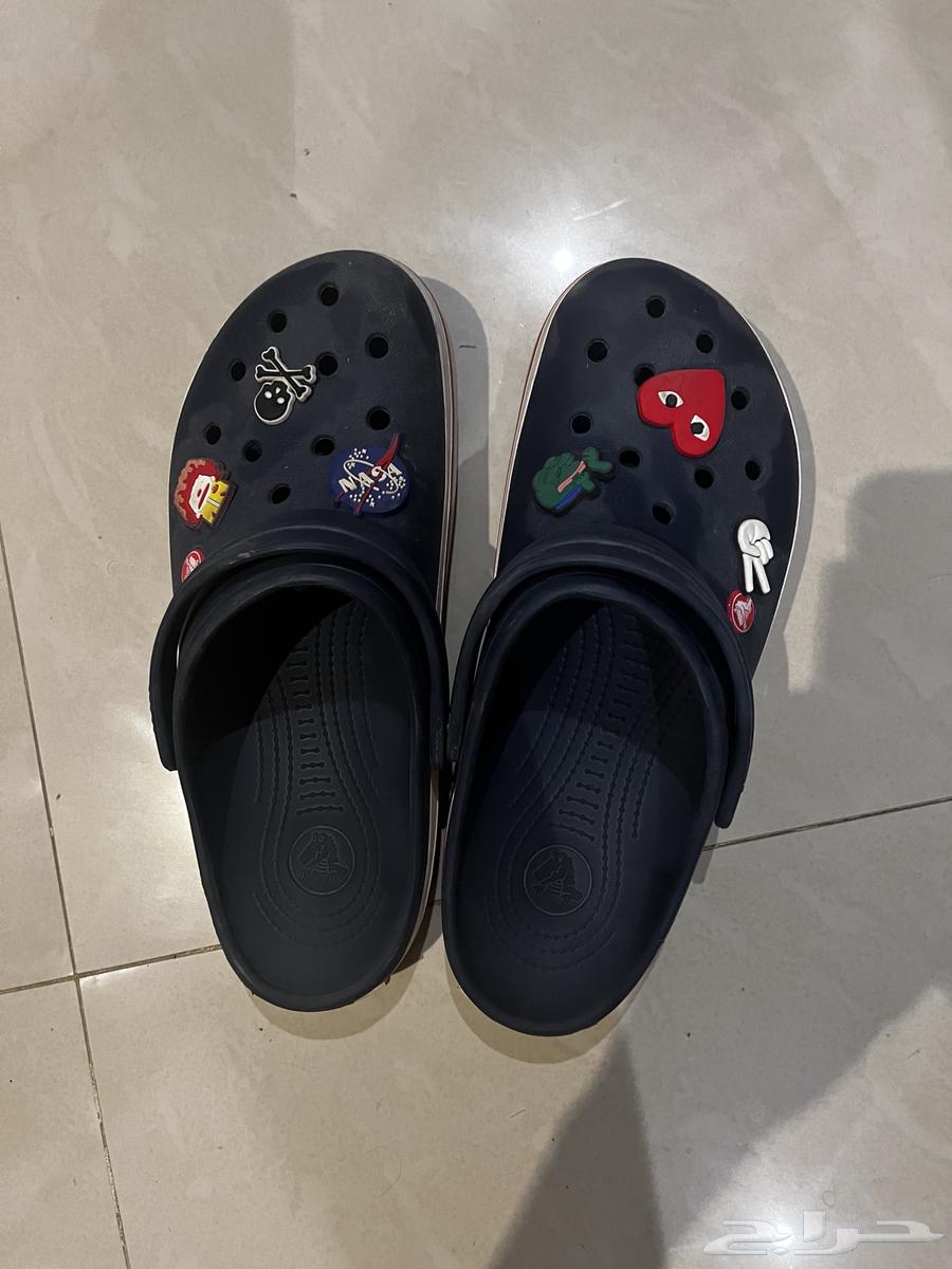 Crocs size 44.5-45 original dark blue with Crocs unisex patterns63389714228994114