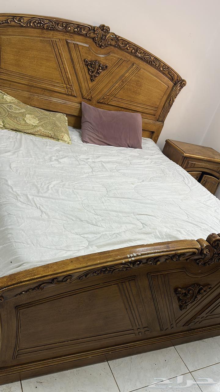 غرفة نوم خشب نظيف وسرير نفر ونص وغسالة LG 10 كيلو63389635503233111