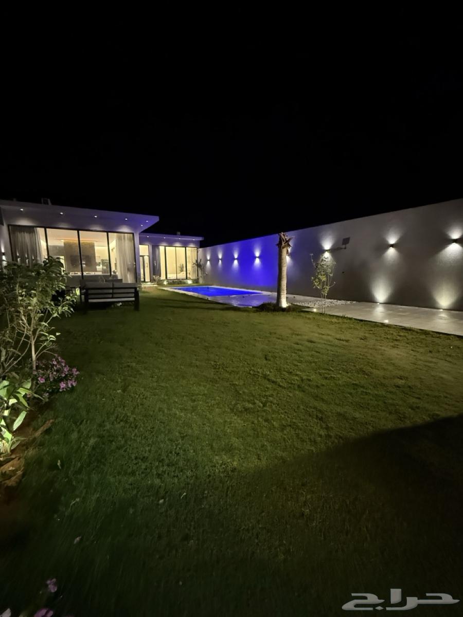 Modern chalet with a living room overlooking the pool and two bedrooms in Al-Khair district63381086431747113