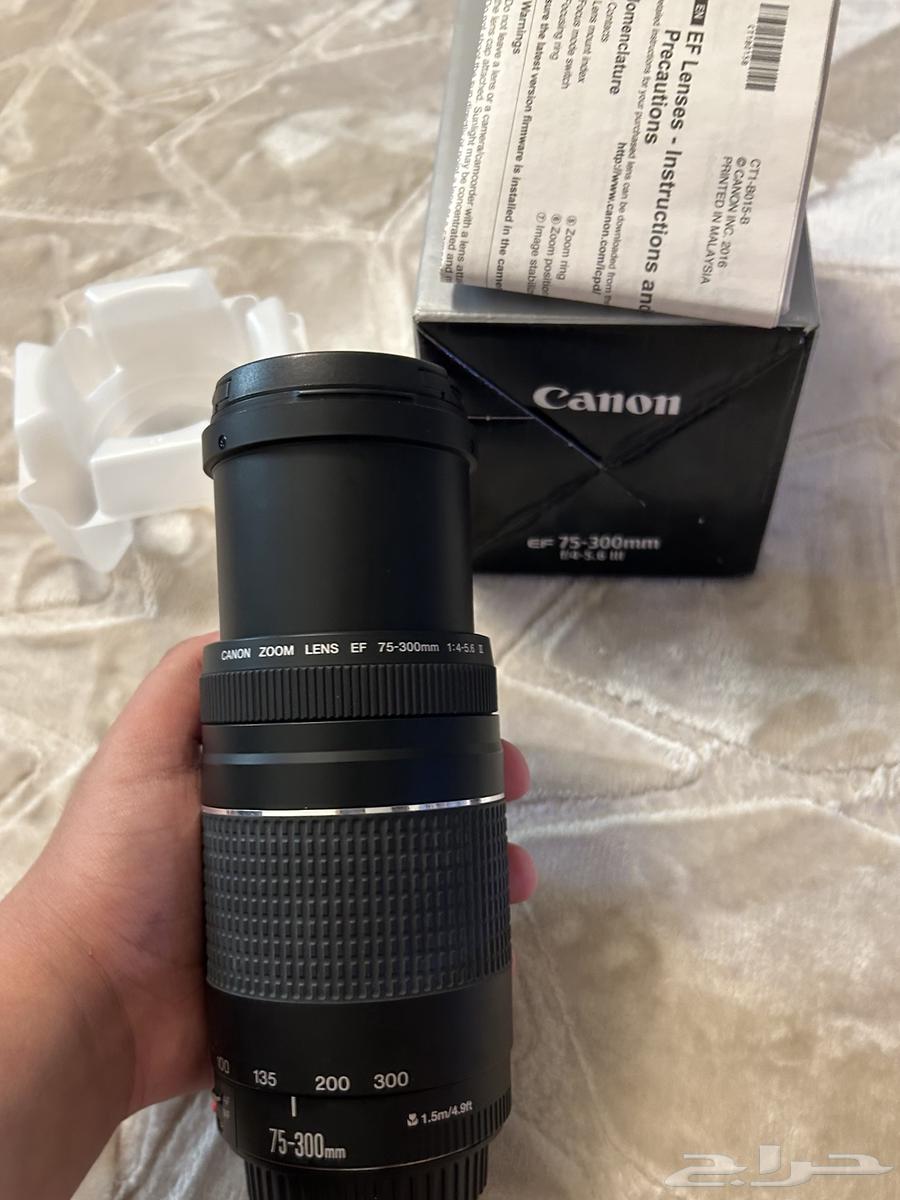 عدسة كانون 75-300mm شبه جديدة بالكرتون - استخدام مرة وحدة63382256327171113
