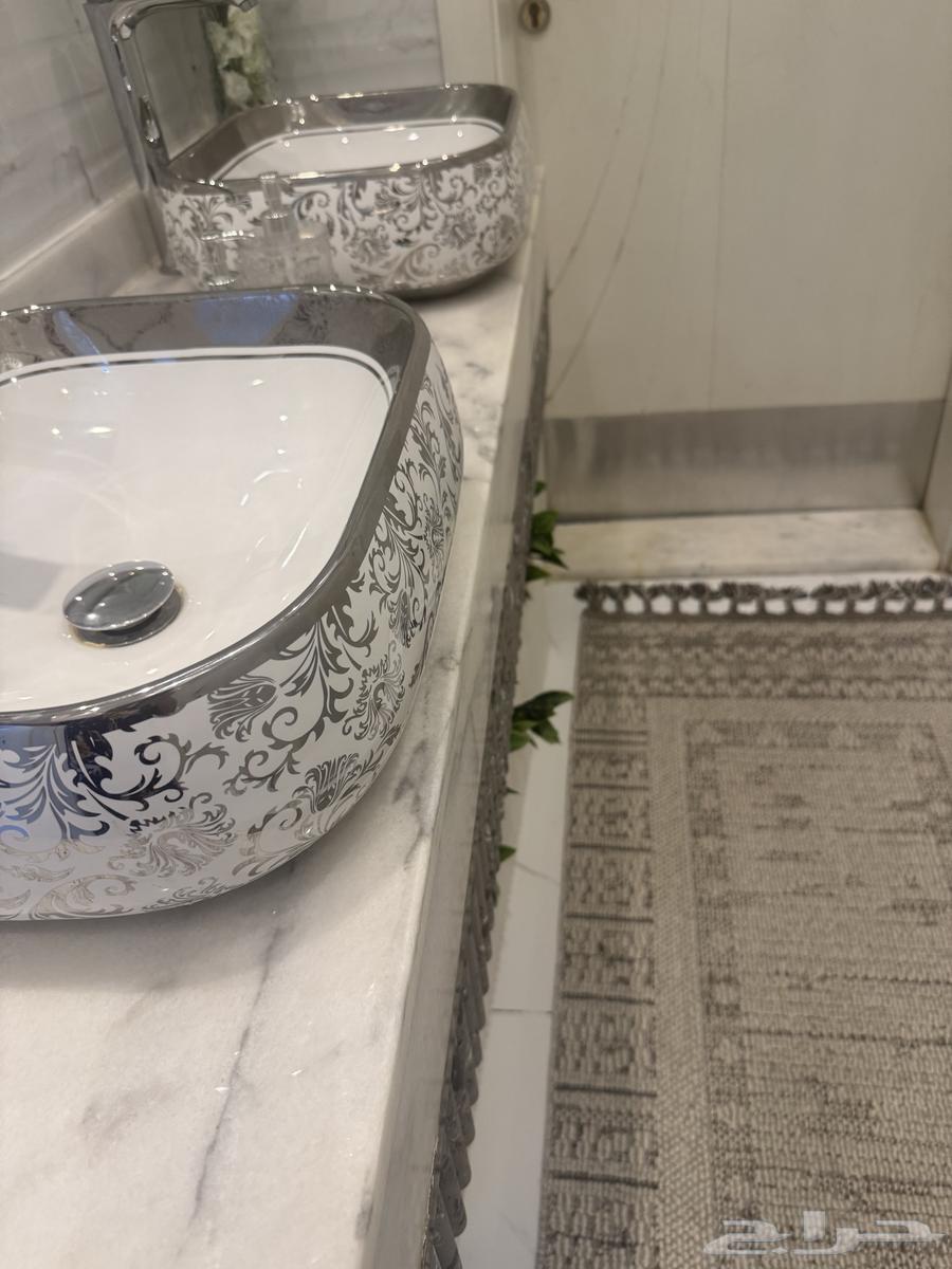 مغسلة رخام حوضين63618386994177114
