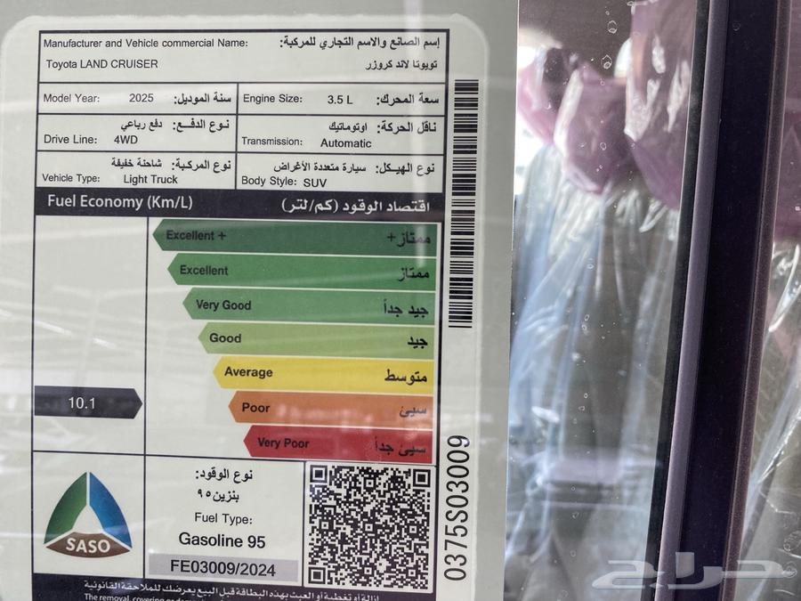 تويوتا لاند كروزرL3 2025 سعودي لوحات63619023423747112