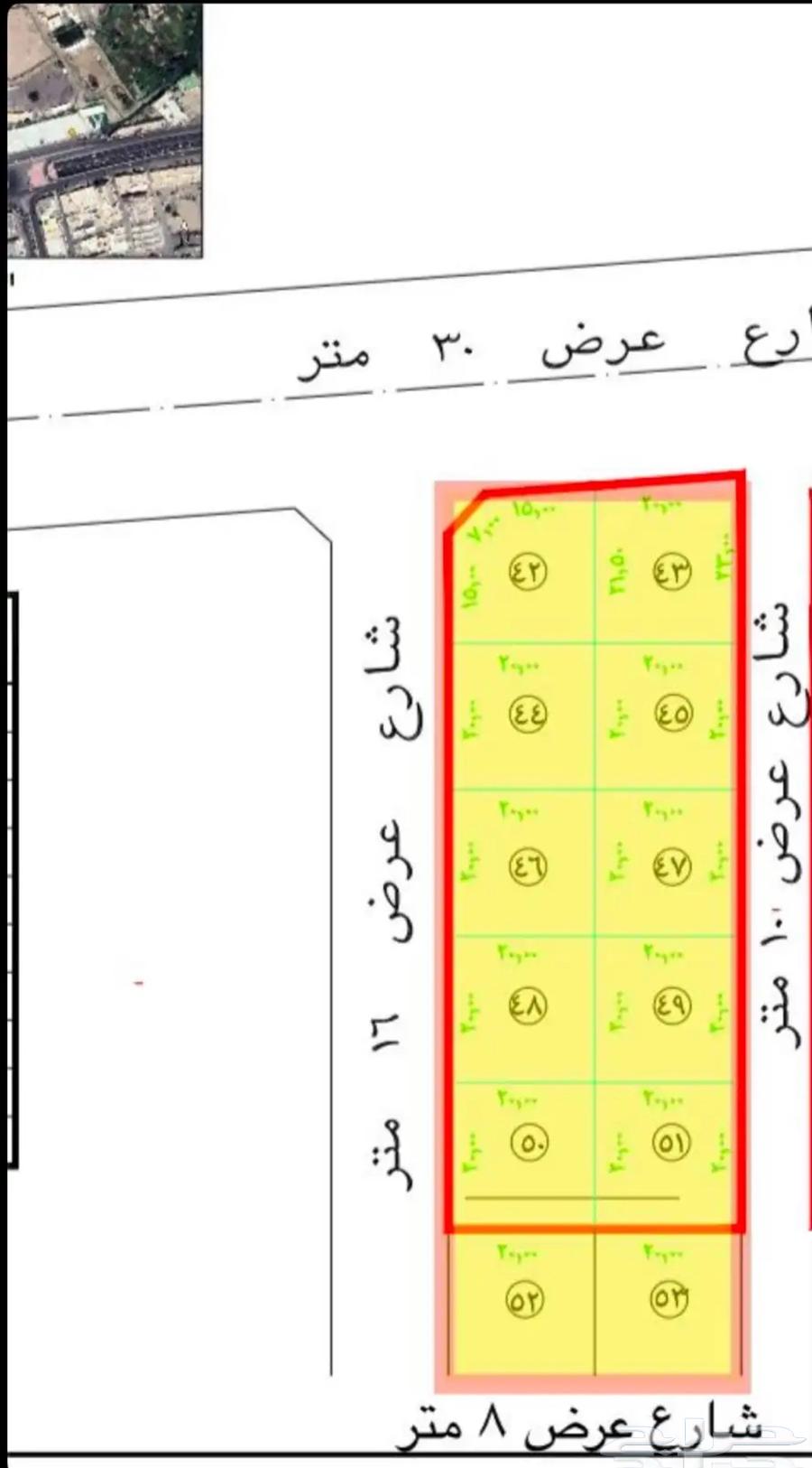 بلك 12 قطعه تجاري سكني اربع شوارع بخميس مشيط طيب الاسم63611863300866110