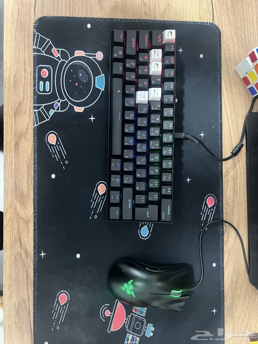 Razer Wired Laser Mouse, Mechanical Keyboard, and Black Mouse Pad63655108699394113