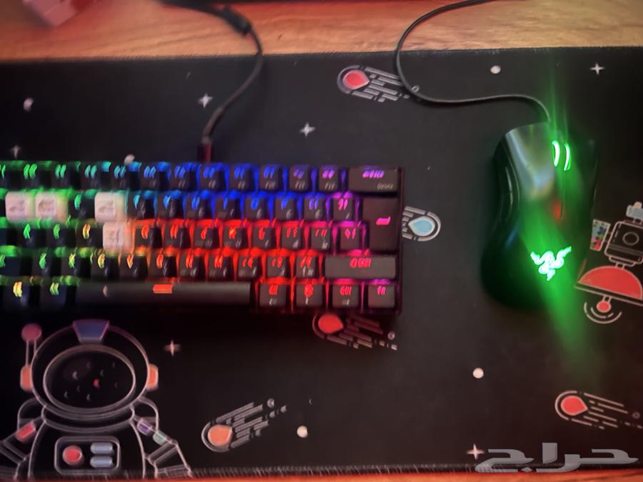Razer Wired Laser Mouse, Mechanical Keyboard, and Black Mouse Pad63655108699394114