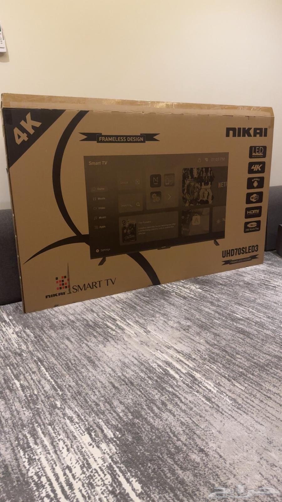 شاشة نيكاي70 بوصه سمارت 4k جديده بكرتونها63655621742595110