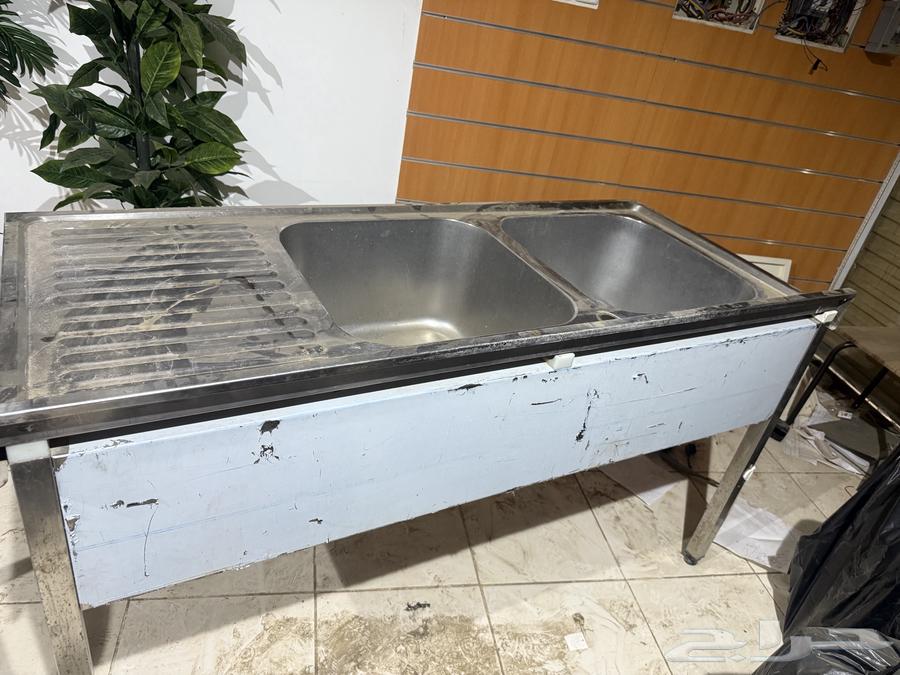Stainless steel table, semi-new acetate sink, double basin, refrigerator display63656877916034111