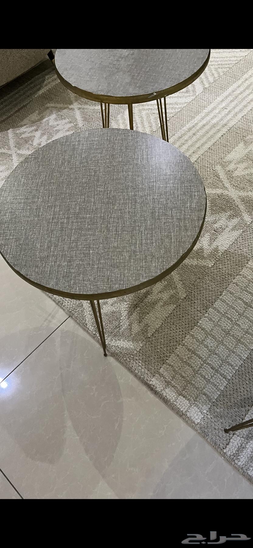 Large table, gray color with golden edges63655708241154111