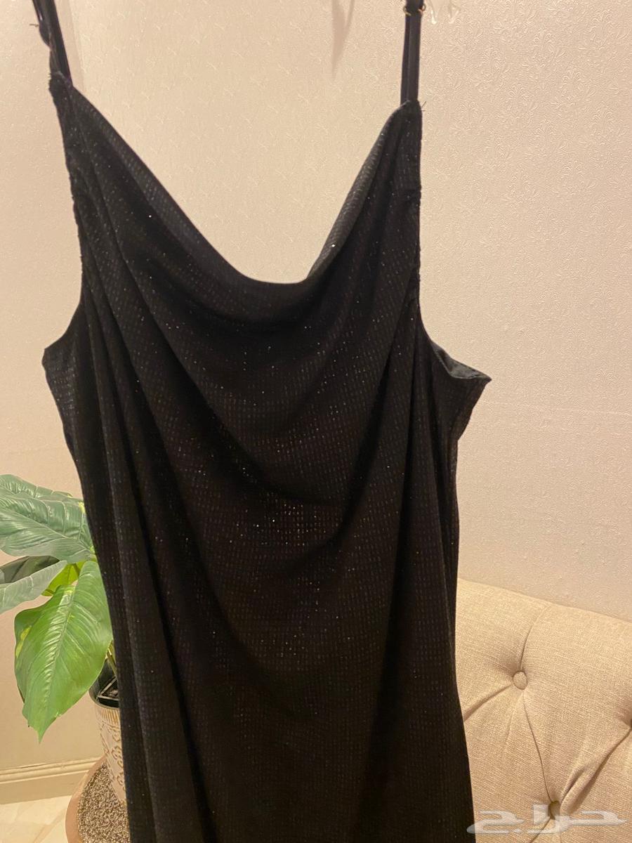 فستان اسود سترتش لماع63667684435969112