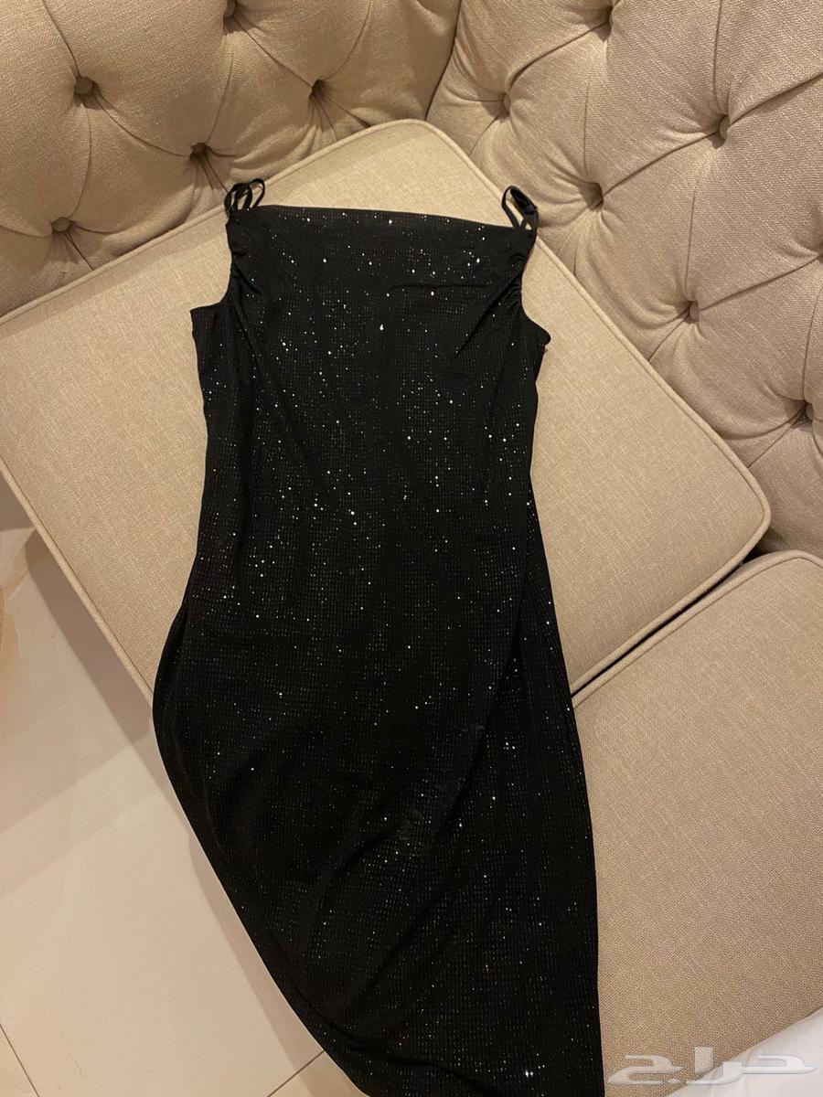 فستان اسود سترتش لماع63667684435969110