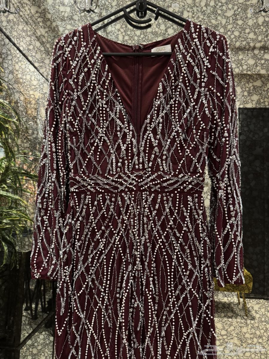 Burgundy Beaded Evening Dress63667694340865112