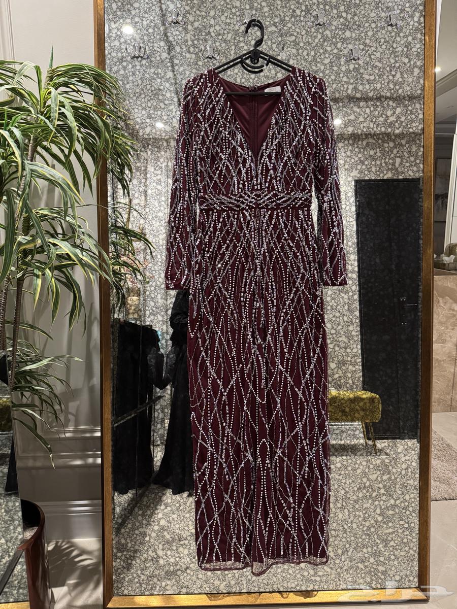 Burgundy Beaded Evening Dress63667694340865111