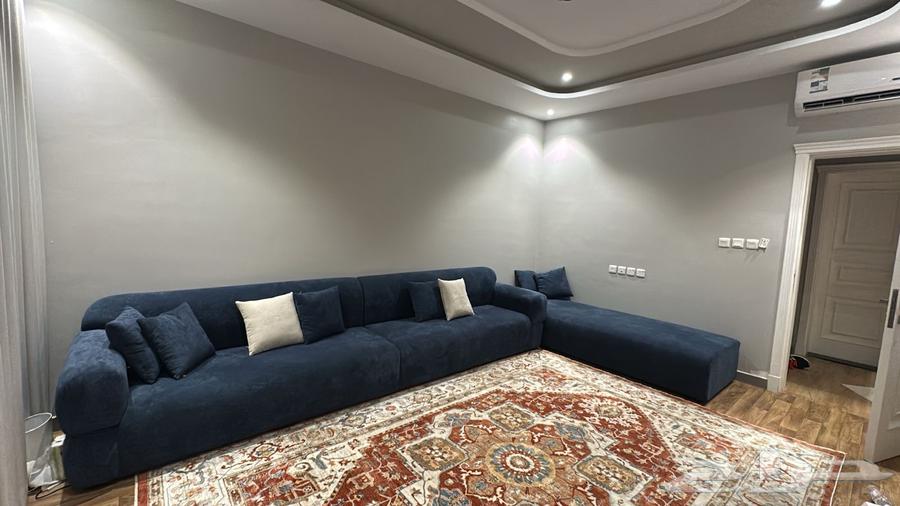كنب ازرق زاوية وكنب بيج زاوية63667554919299110