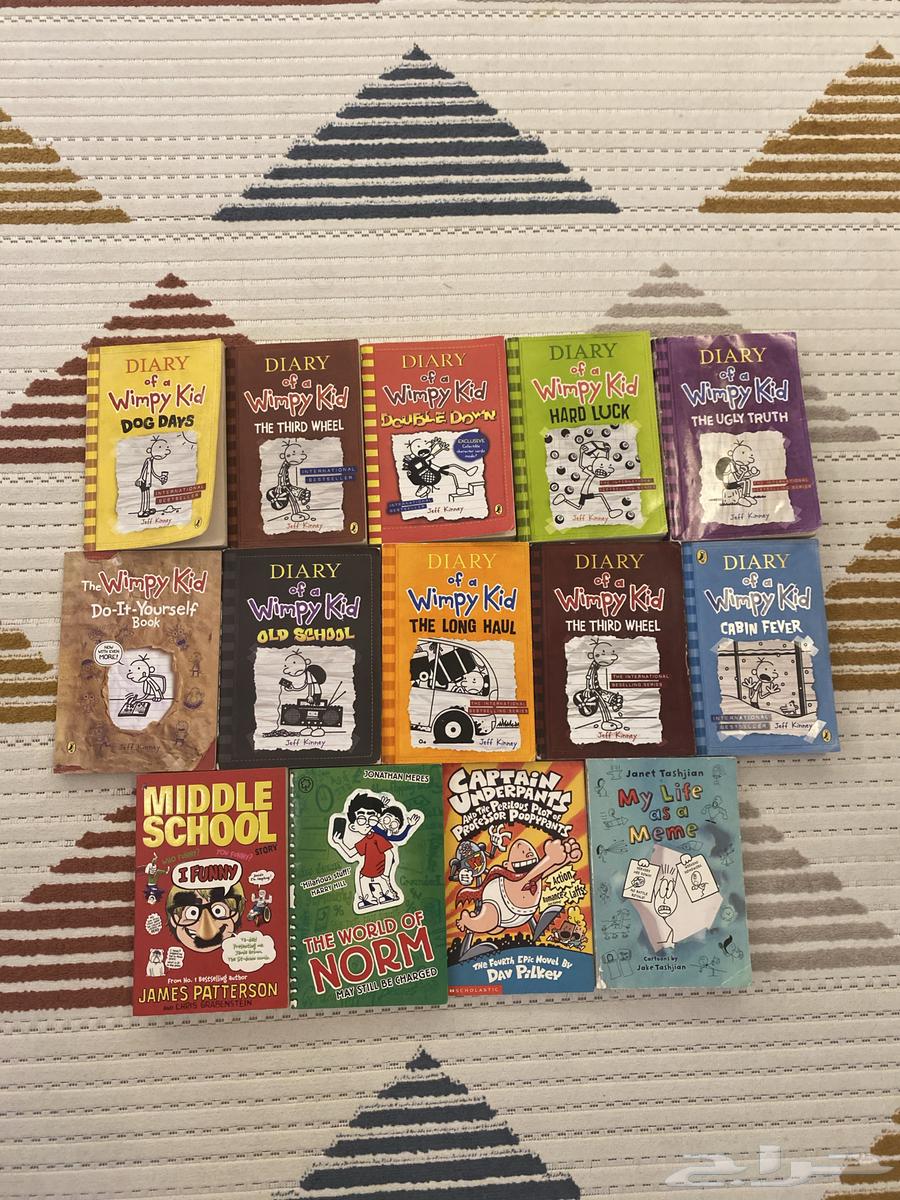 مجموع 14 كتاب 10 كتب Diary of a wimpy kid و 4 كتب قصص متنوع63670349556355110