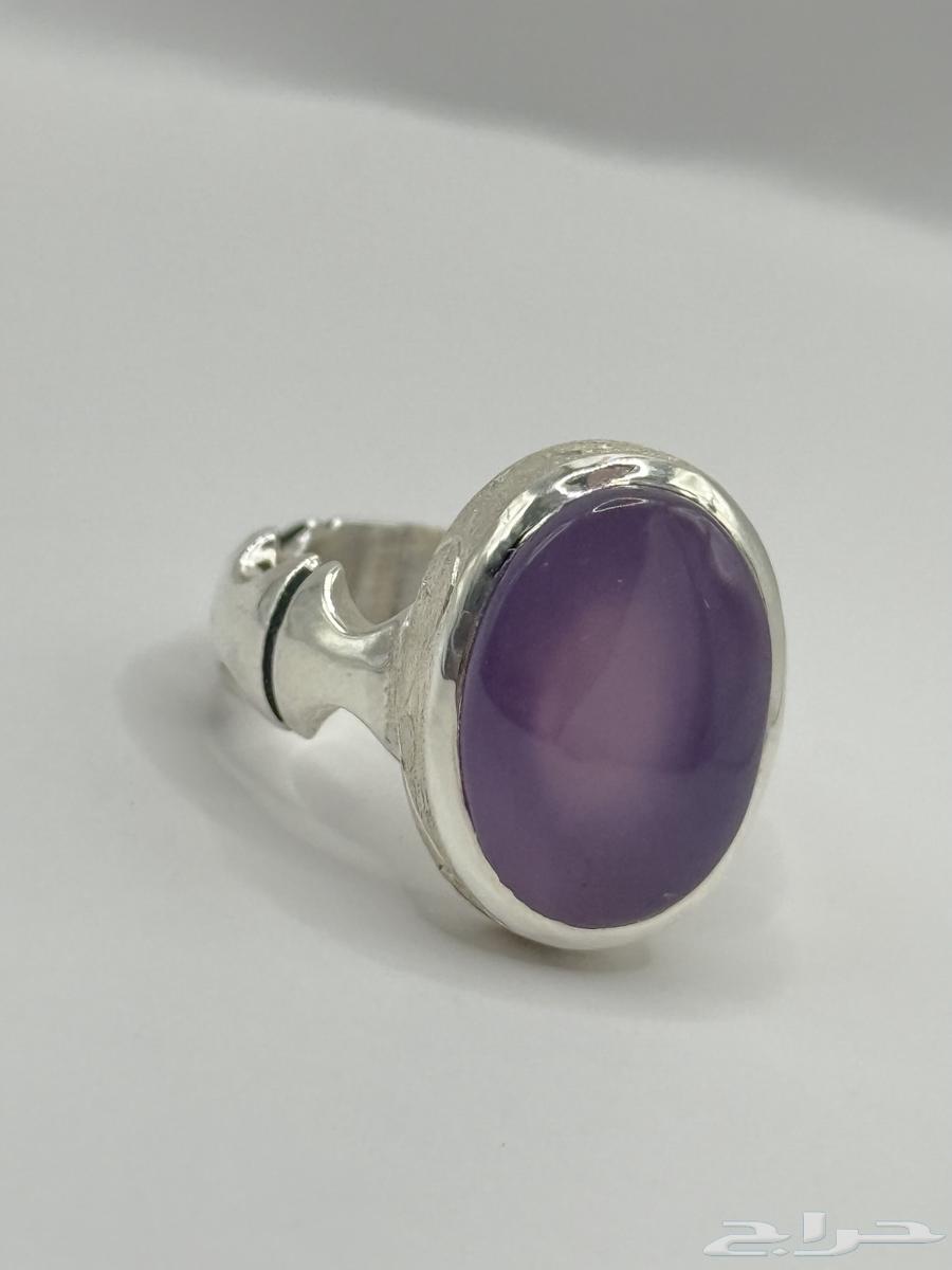 Elegant Glassy Purple Agate Ring (Royal Craftsmanship)63667804416259110