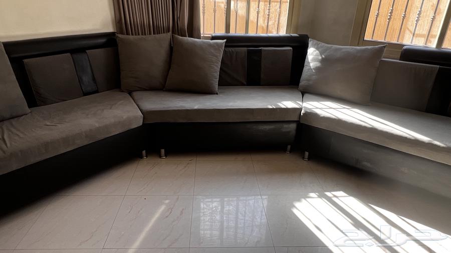 Black leather hexagonal sofa63668365689217112