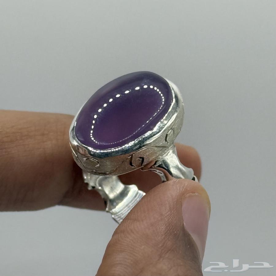 Elegant Glassy Purple Agate Ring (Royal Craftsmanship)63667804416259114