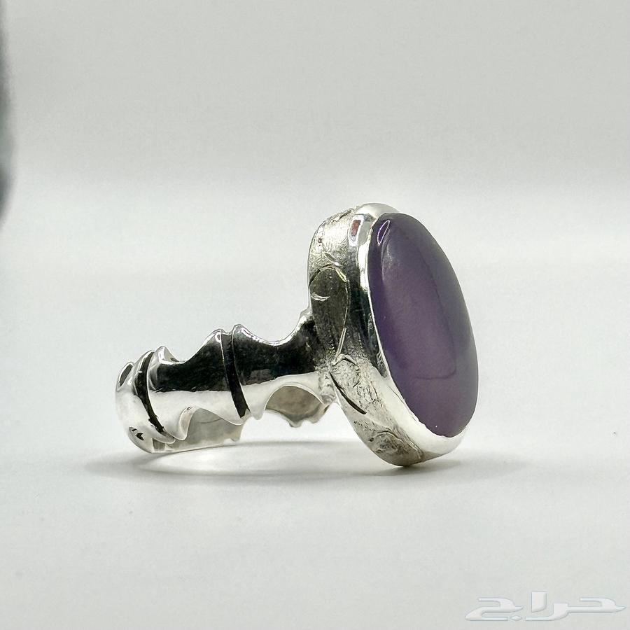 Elegant Glassy Purple Agate Ring (Royal Craftsmanship)63667804416259113