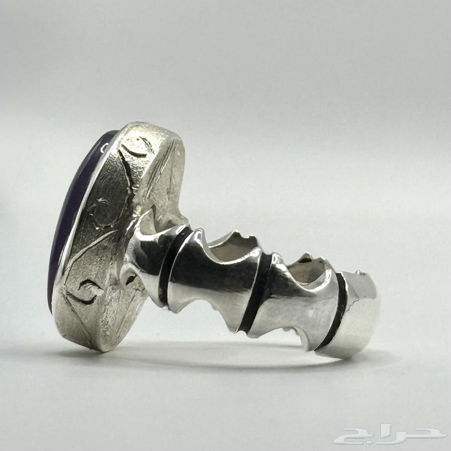 Elegant Glassy Purple Agate Ring (Royal Craftsmanship)63667804416259111