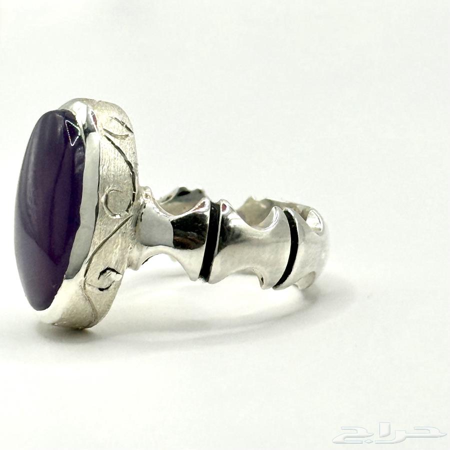 Elegant Glassy Purple Agate Ring (Royal Craftsmanship)63667804416259112