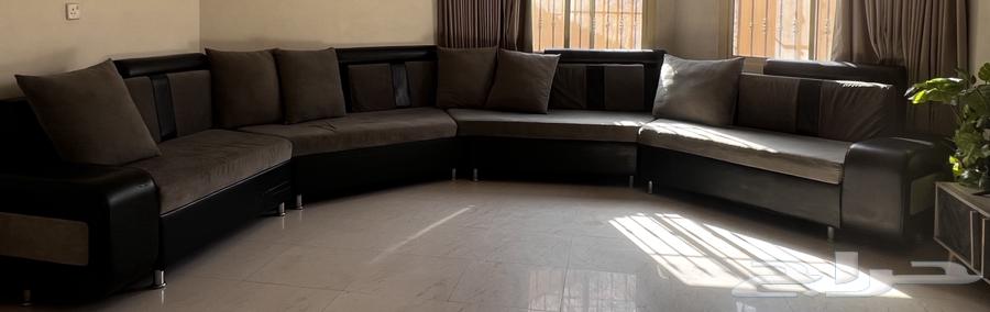 Black leather hexagonal sofa63668365689217111