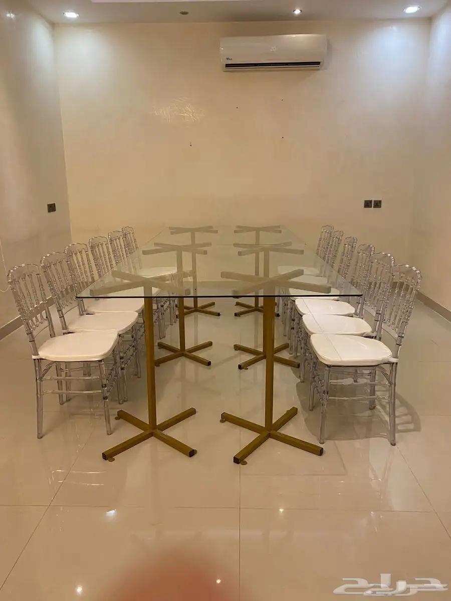 Two dining tables and two buffet tables with 17 Ercilik chairs63668823999617114