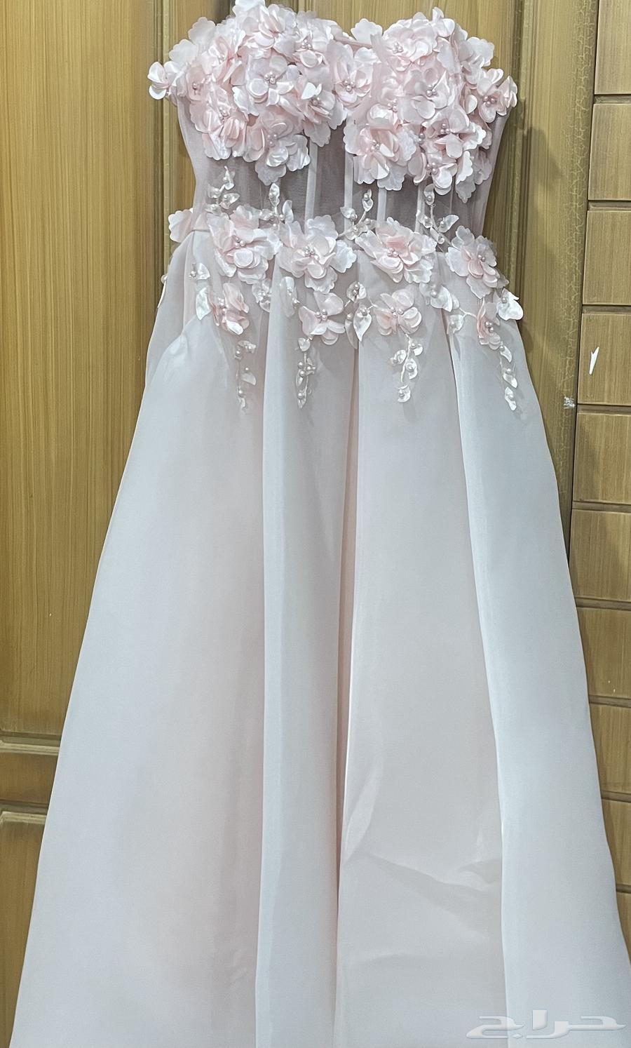 فستان سهره وردي فاتح جديد تماما ينفع اخت العروس او ملكه63675693643777113