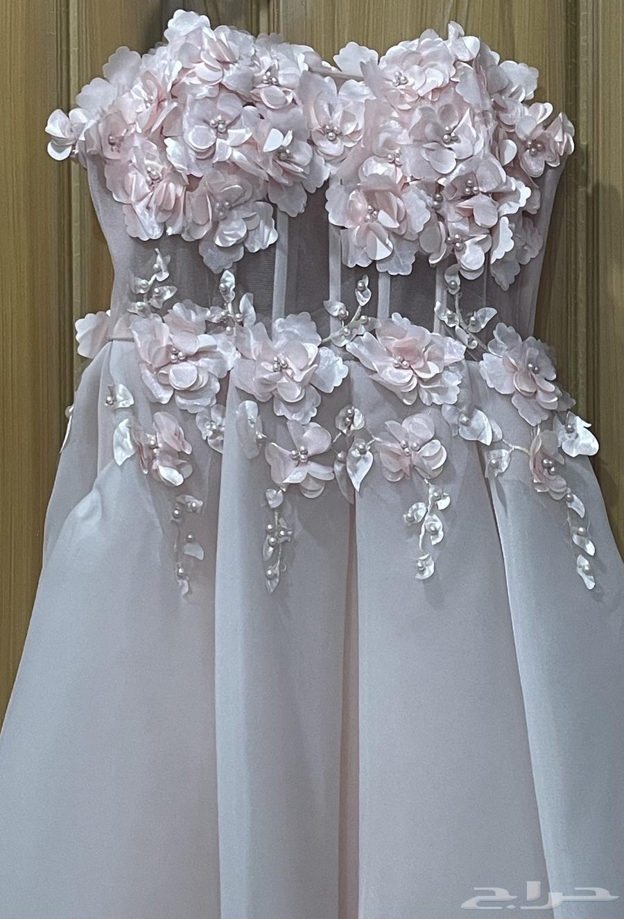 فستان سهره وردي فاتح جديد تماما ينفع اخت العروس او ملكه63675693643777110