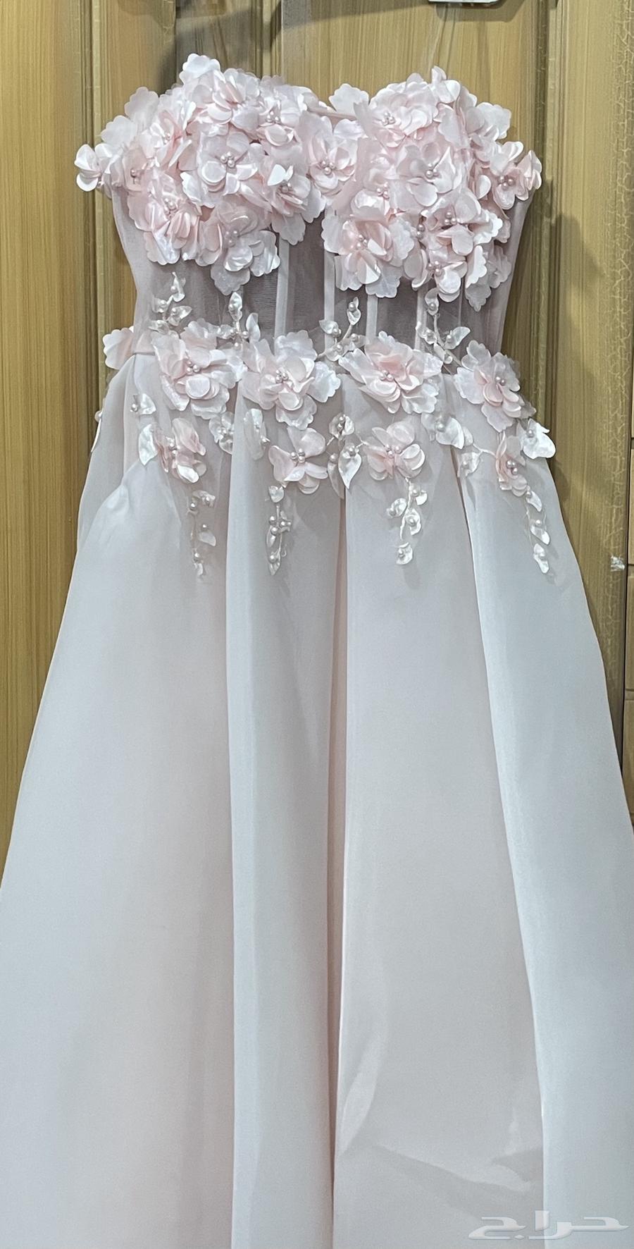 فستان سهره وردي فاتح جديد تماما ينفع اخت العروس او ملكه63675693643777111