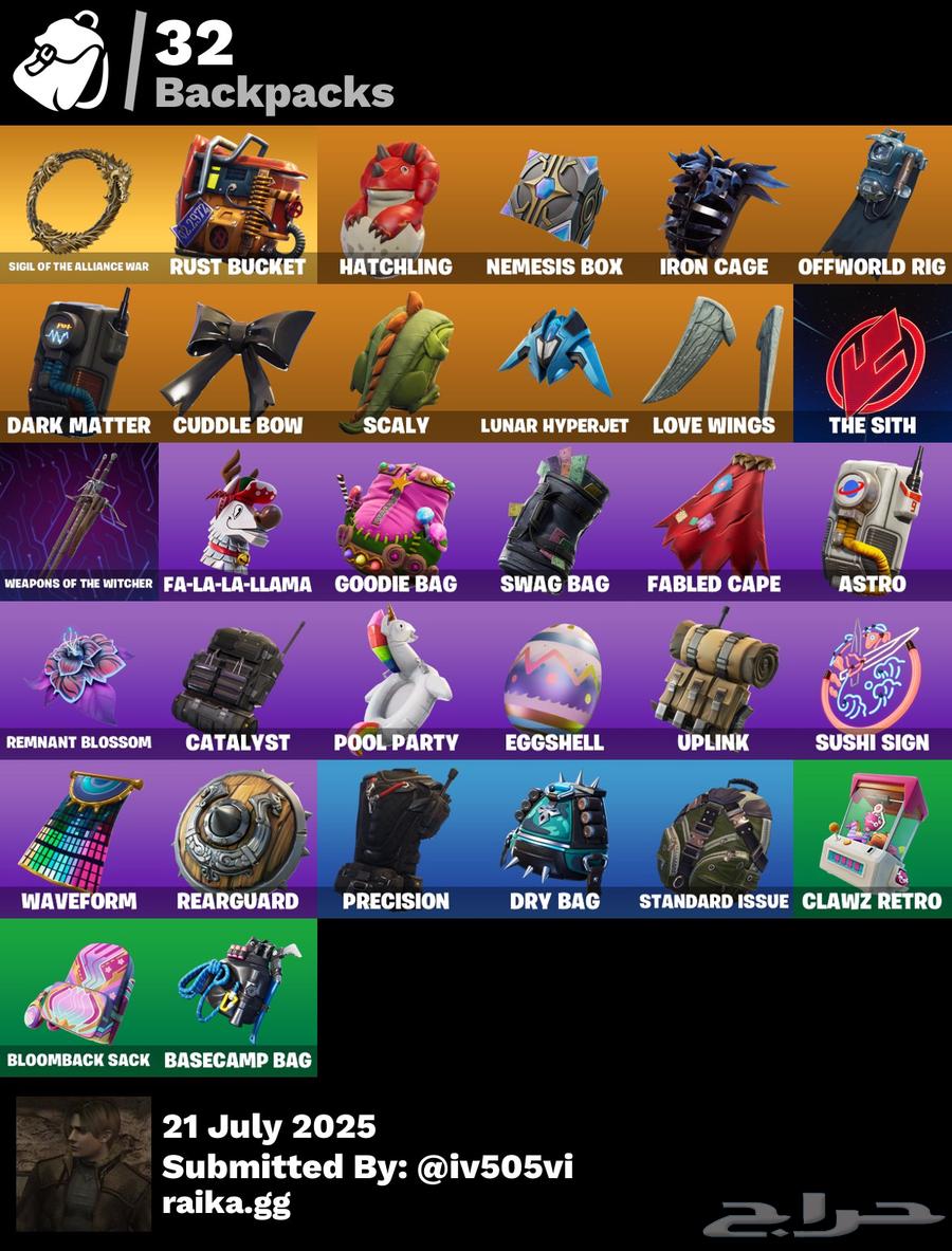 حساب فورت نايت نادر السيزون 3 كامل ومضله ماكو ( انباع )63699620331651111