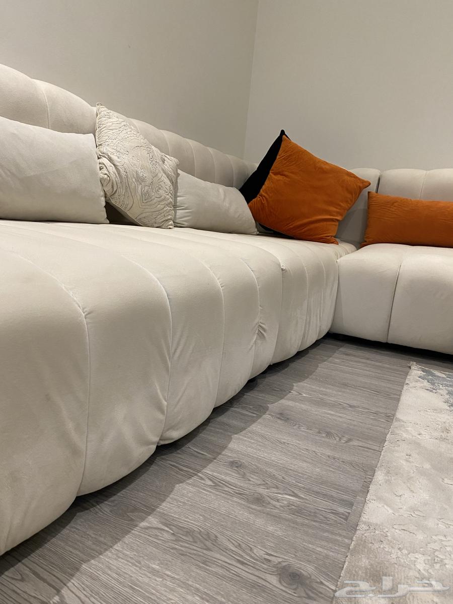 كنب زاوية مخمل بيج63704123035395113