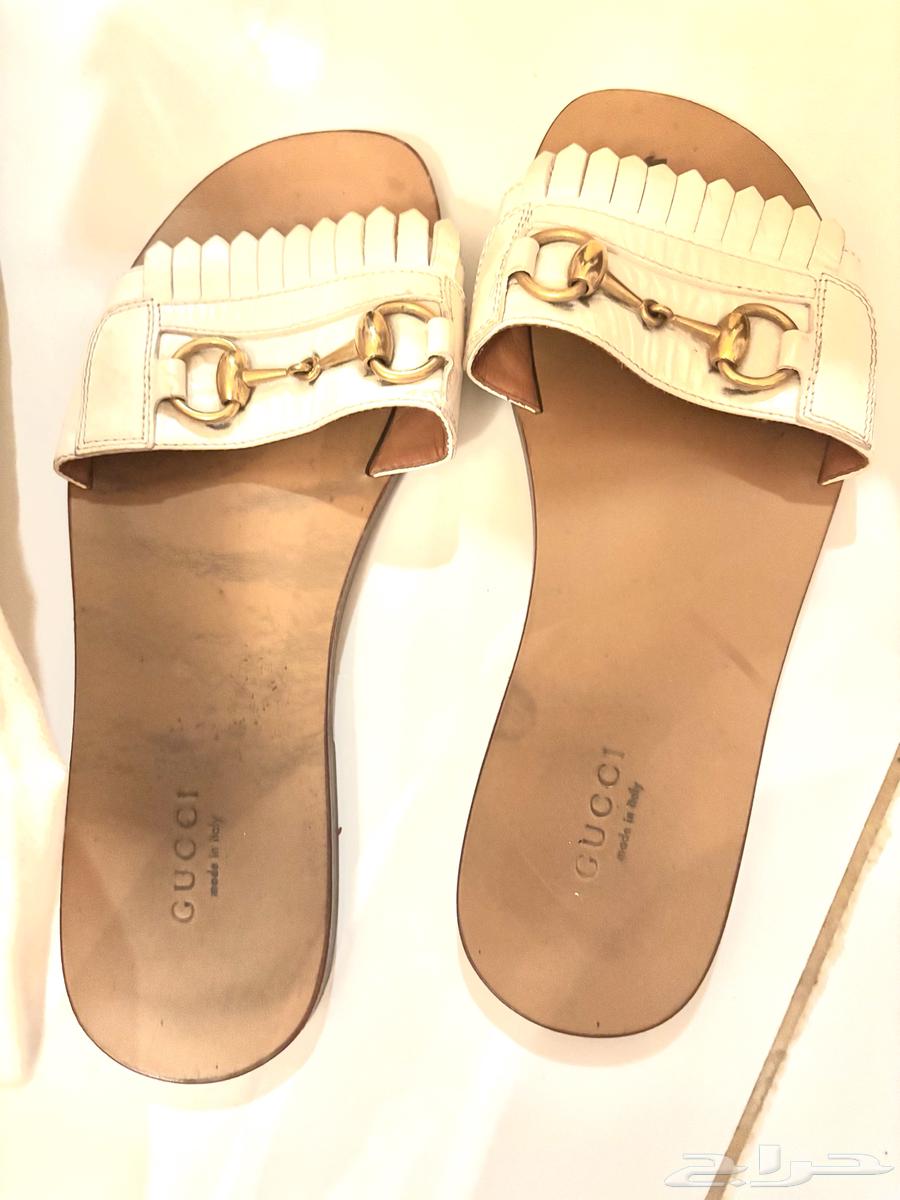 GUCCI flats white original غوتشي شبشب اصلي نساء مقاس 38.563704569142657111