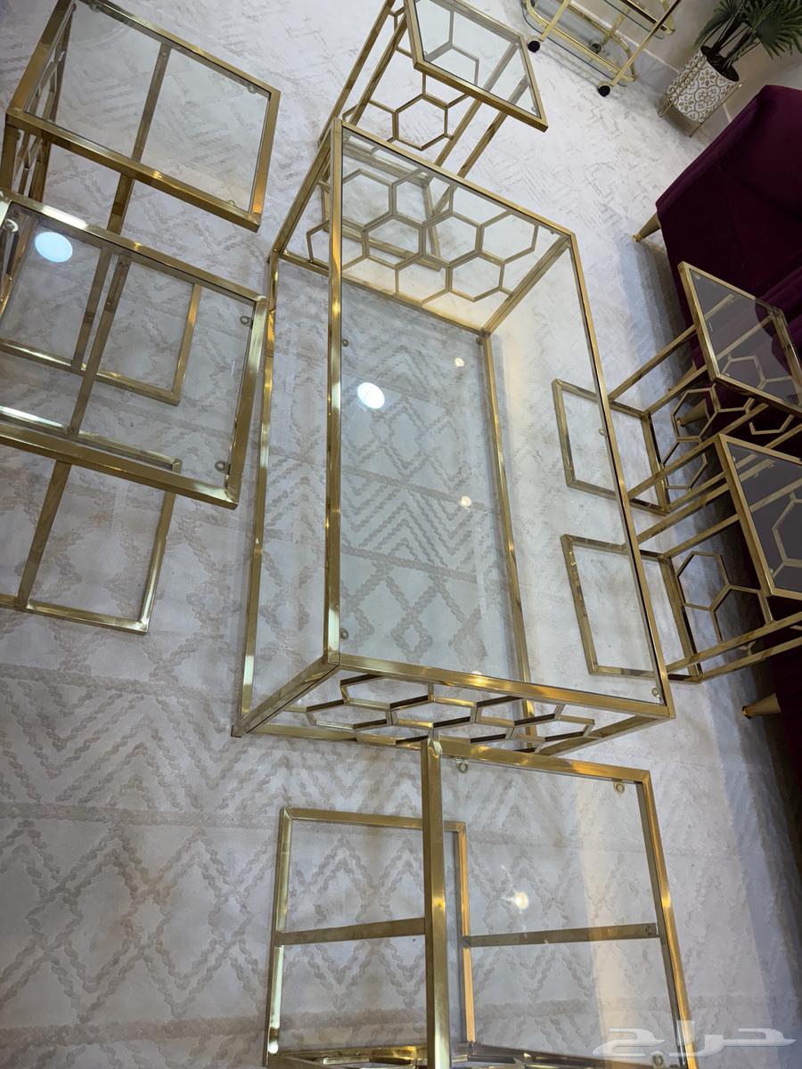 New glass table with golden edges63701702601985111