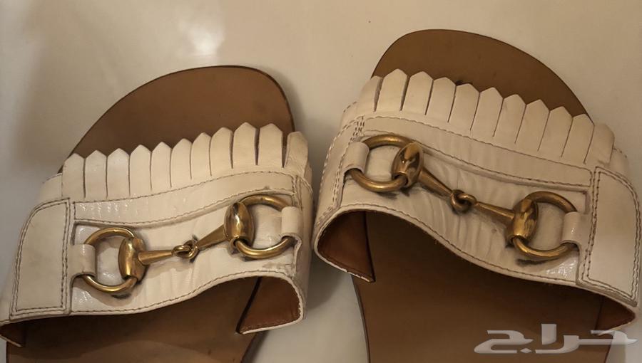GUCCI flats white original غوتشي شبشب اصلي نساء مقاس 38.563704569142657110