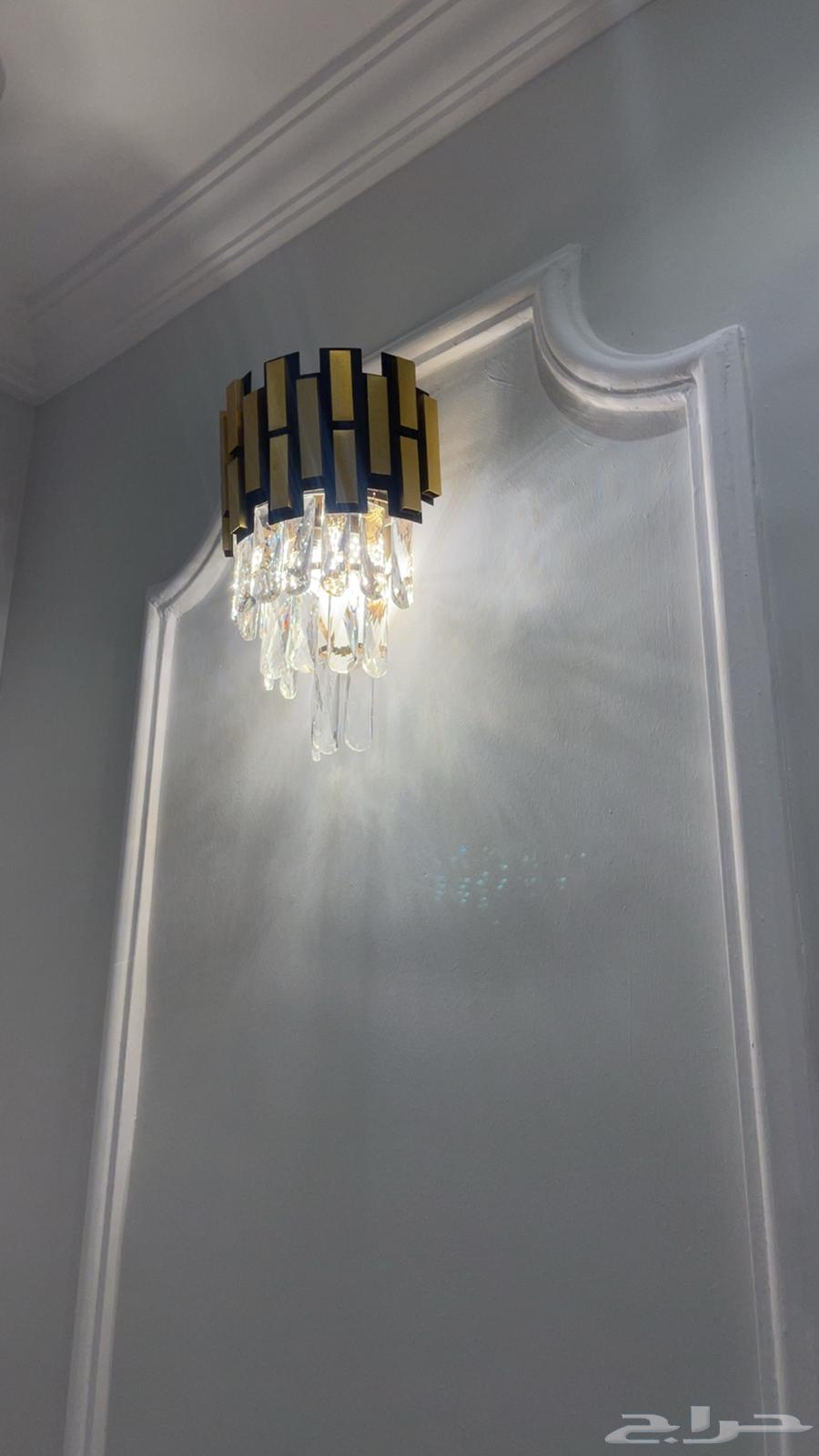 Crystal chandelier with two matching lamps set63714417943681112