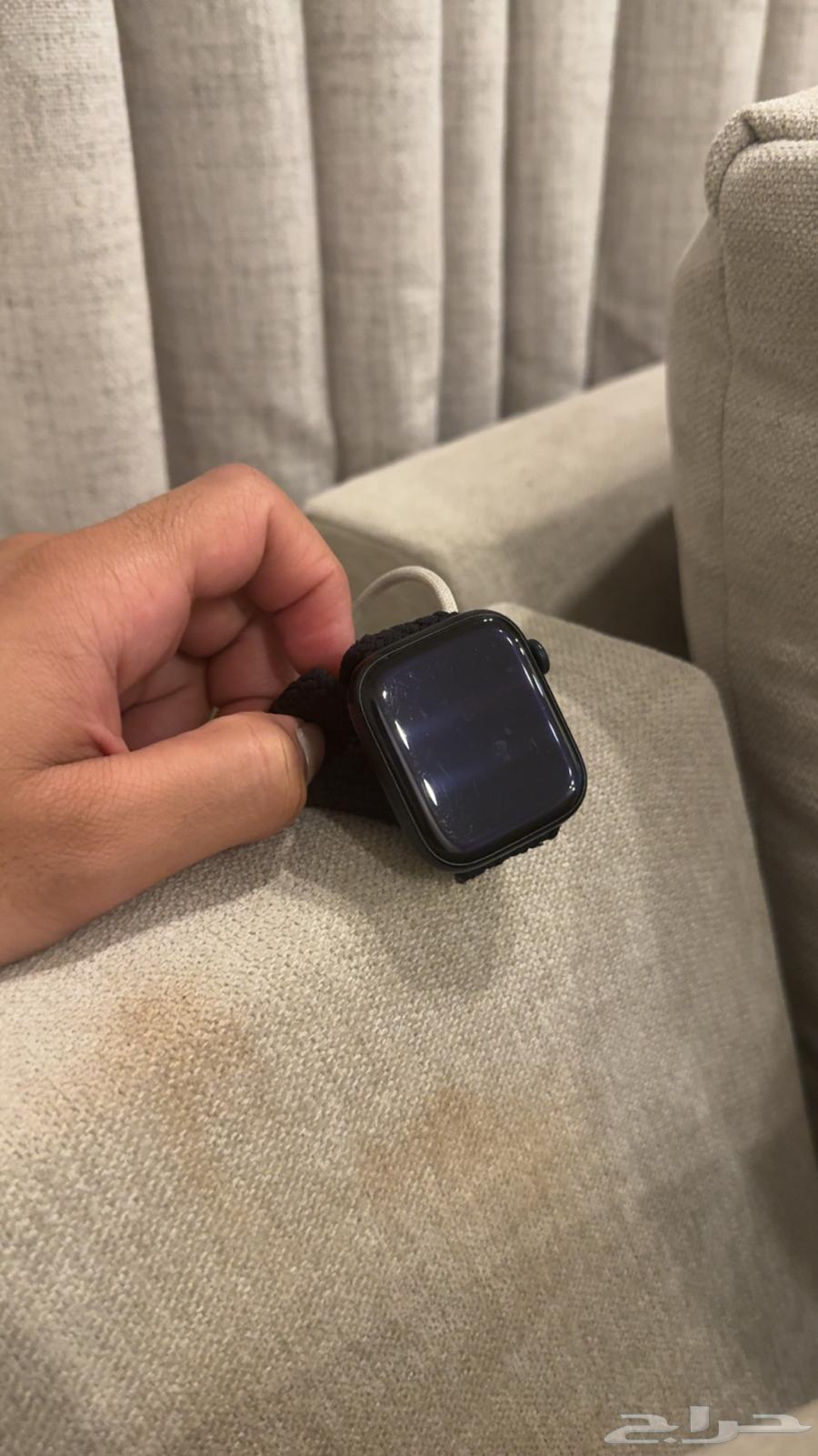 Apple watch is clean with slight scratches, size 45 with original charger63716106971778110
