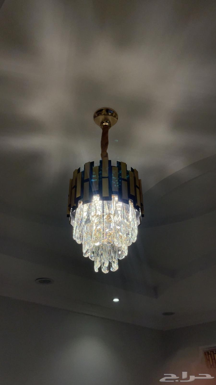 Crystal chandelier with two matching lamps set63714417943681113