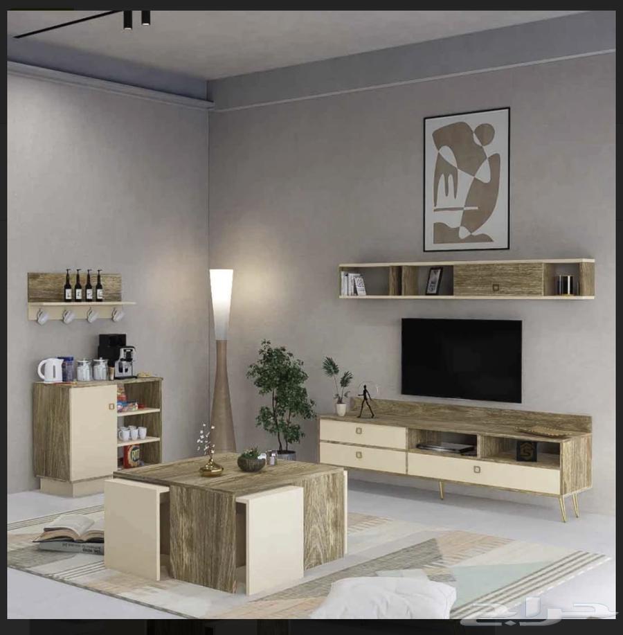 طقم طاولات بيج وخشبي مودرن63714711998211110