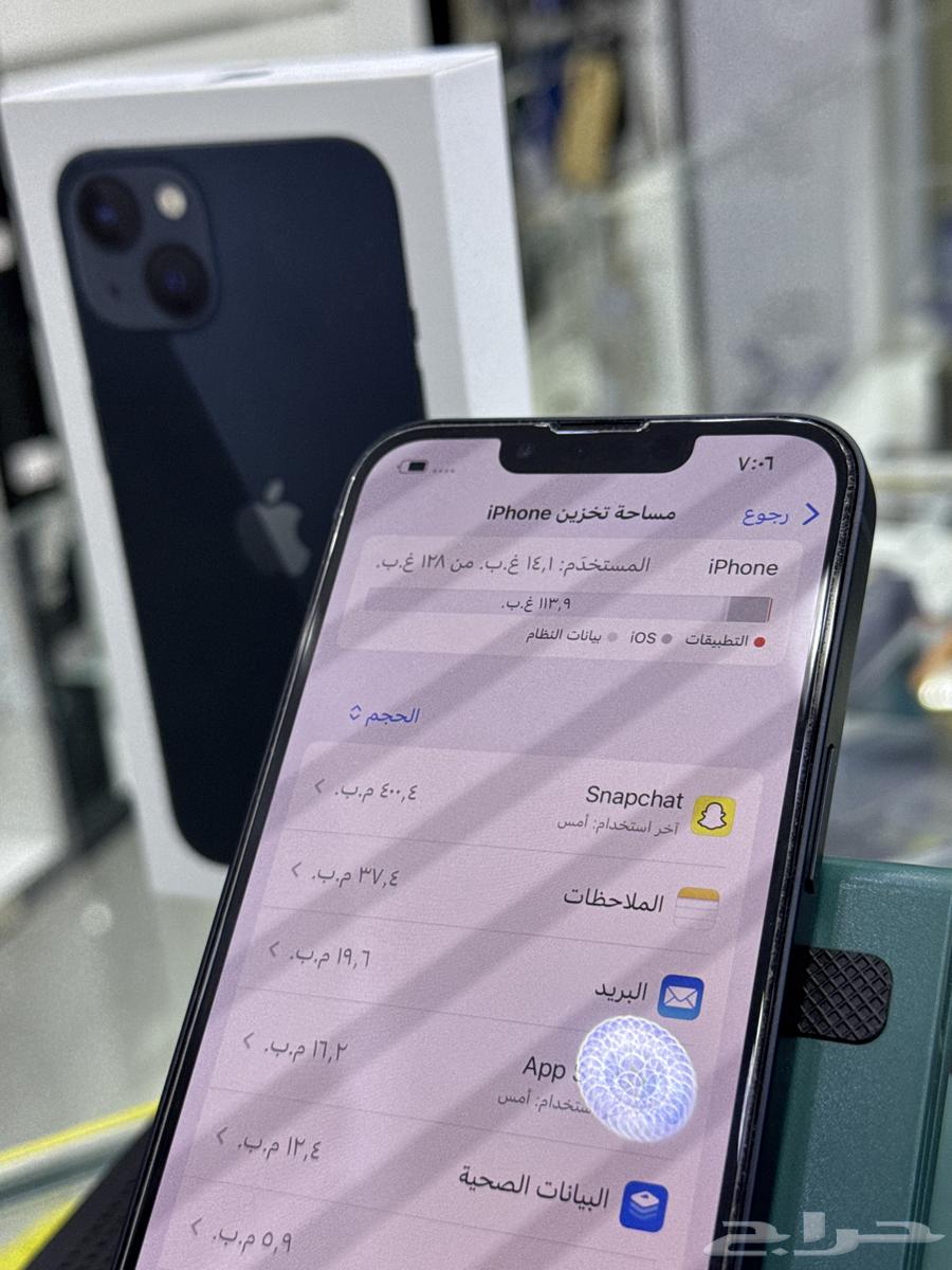 ايفون 13 عايدي 128 قيقا بطارية 100 استخدام بسيط جدا63716544121345112