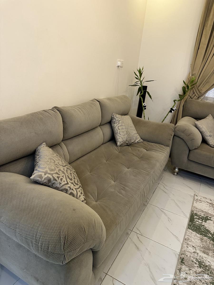 Used large and comfortable sofa with two side tables, clean63713862440833112