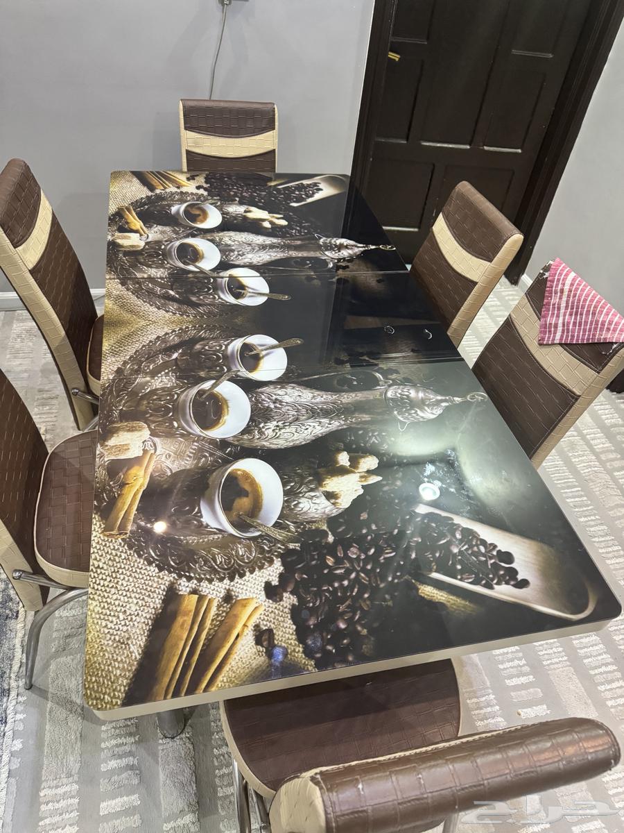 Dining table with 6 chairs, extendable, TV table63717337299457111