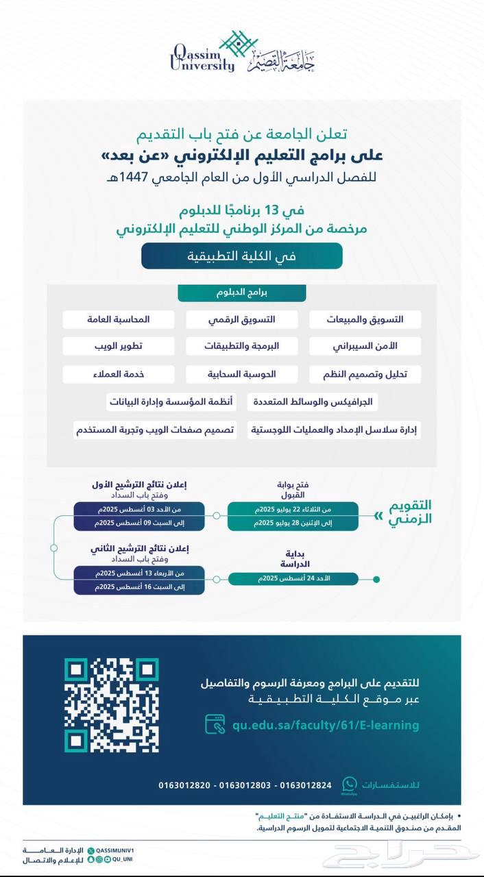 برامج الدبلوم عند بعد برسوم في جامعه القصيم63724964038659110