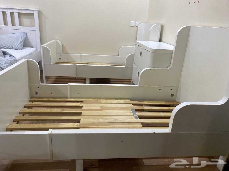 Two beds and the table between them from IKEA63738854679041111