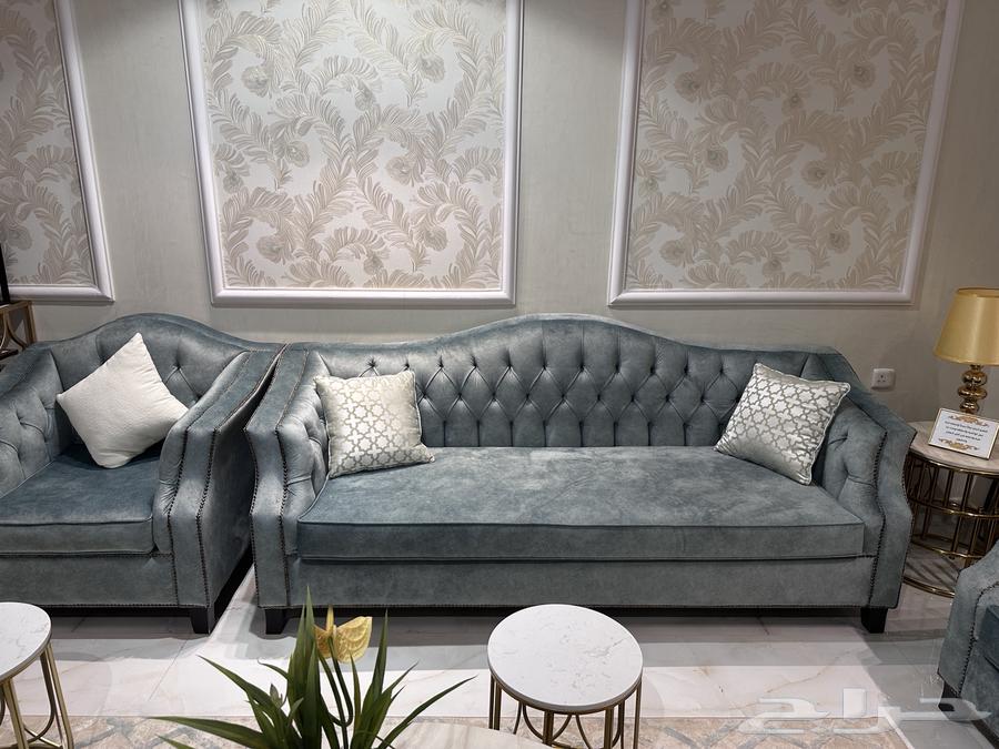 Sofa set with curtain and tables63744315774210112