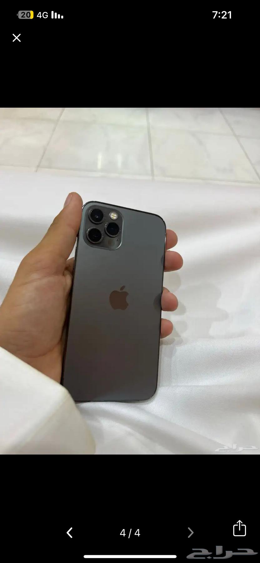 ايفون 12 برو ماكس بطارية 91 مساحه 256 اللون رصاصي63741509923202110