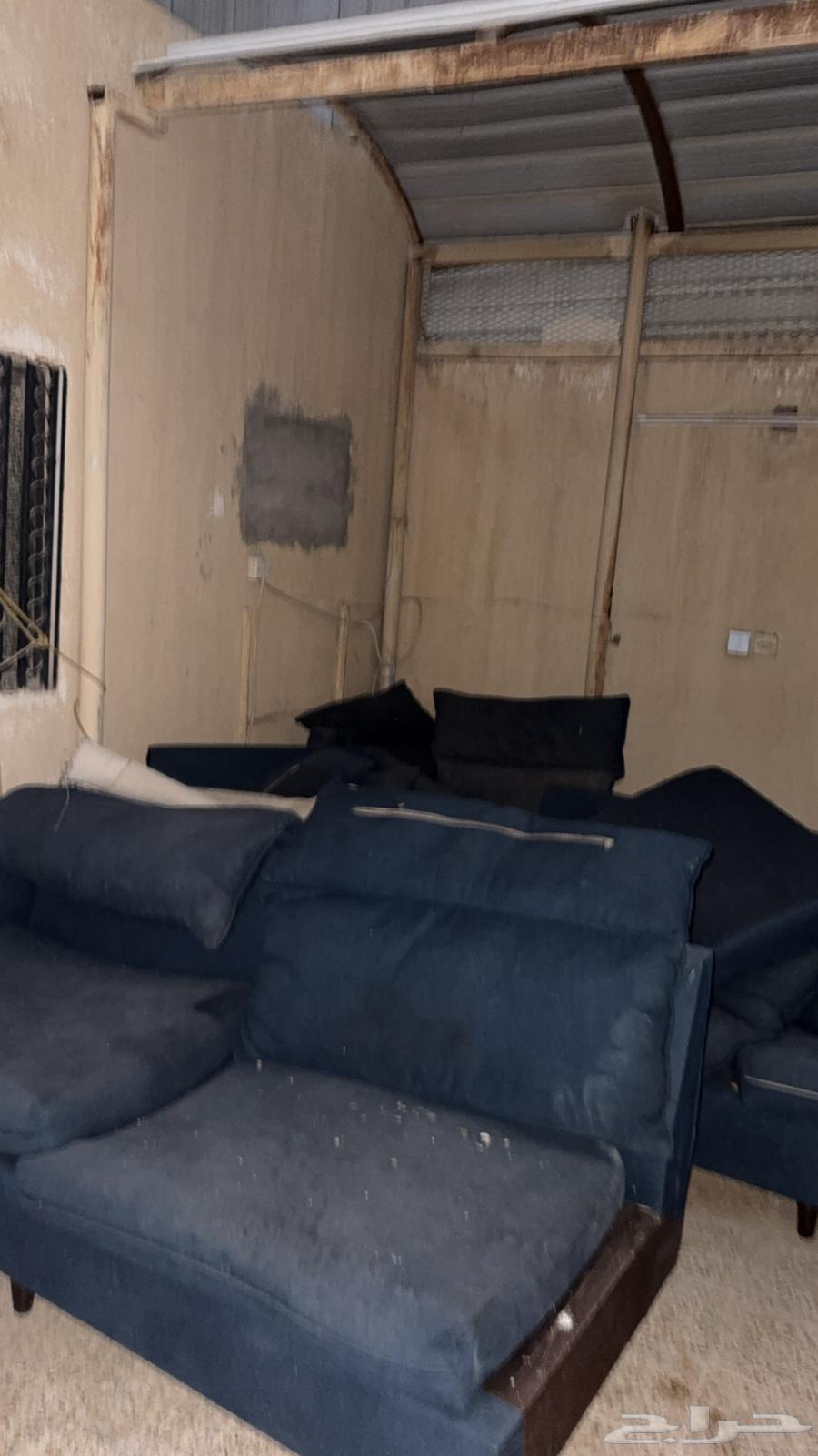 كنب ازرق استعمال بسيط وغيرناه 4 قطع مع كنب التمدد الرجول63760490027521110